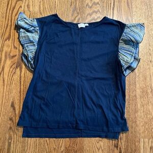 Anthropologie top with flutter sleeves, size S